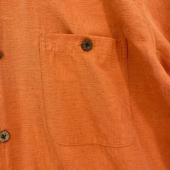 Gordon Shirt Mens Medium Orange Button Up Short Sleeve Pocket Collared - Picture 8 of 13